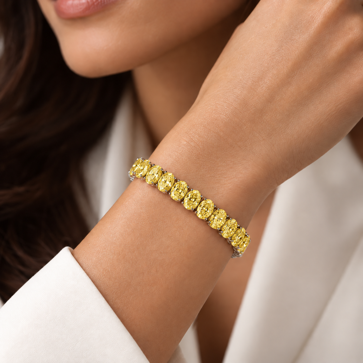 Soleil Yellow Oval Diamond Bracelet