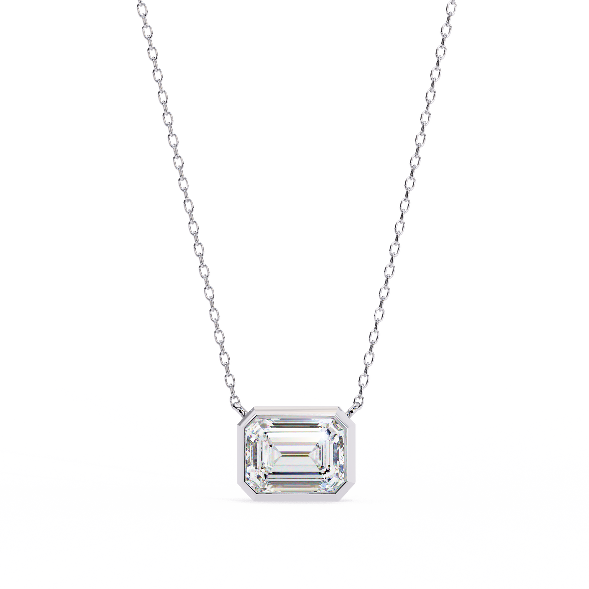 Aurelia Emerald-Cut Diamond Pendant