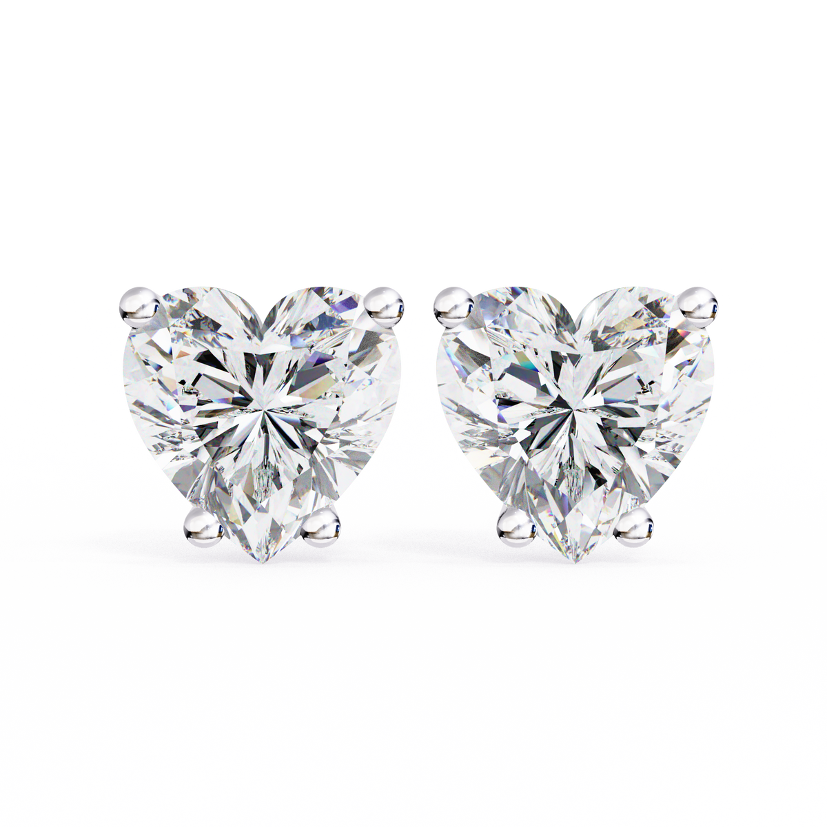 Eternal Heart-Cut Stud Earrings