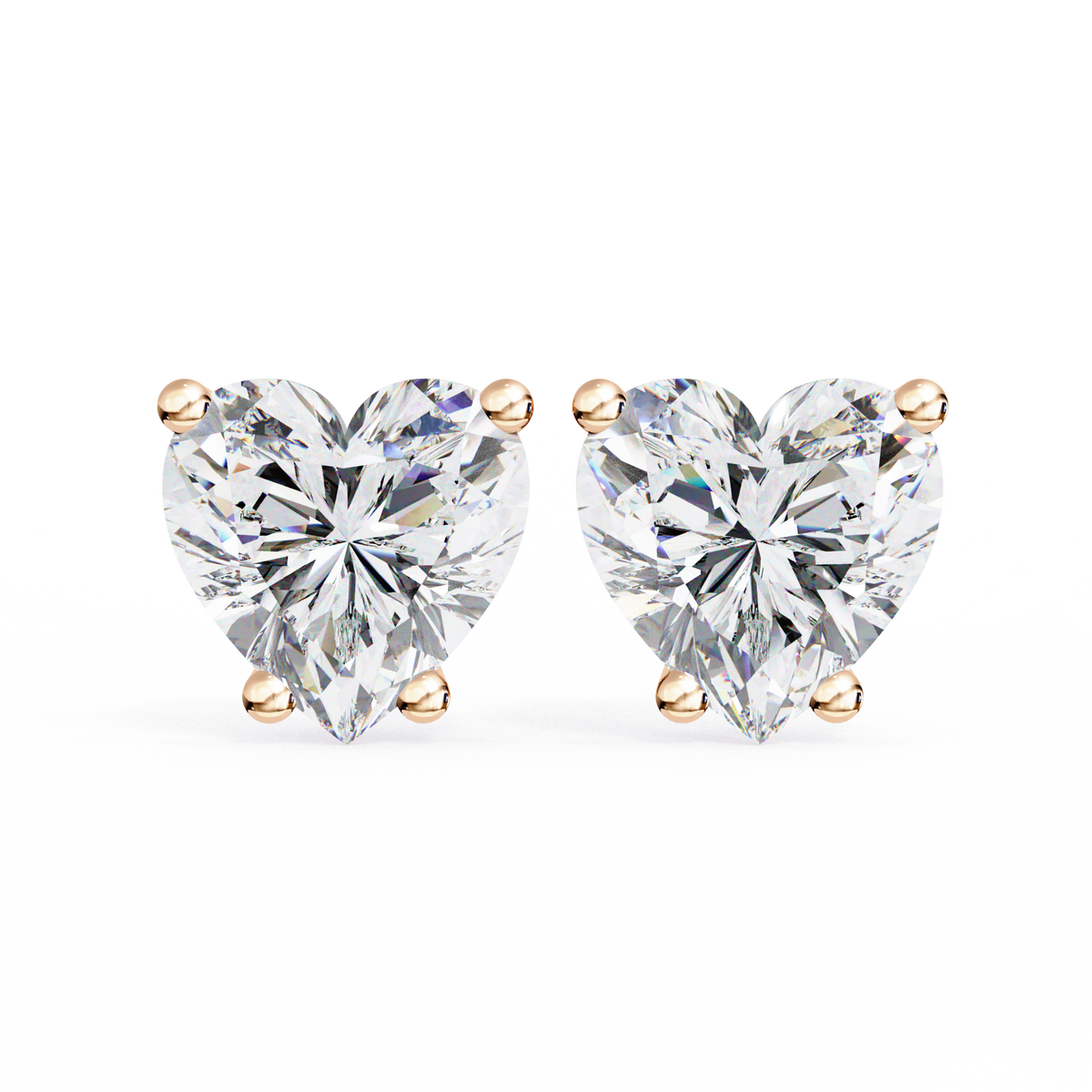 Eternal Heart-Cut Stud Earrings