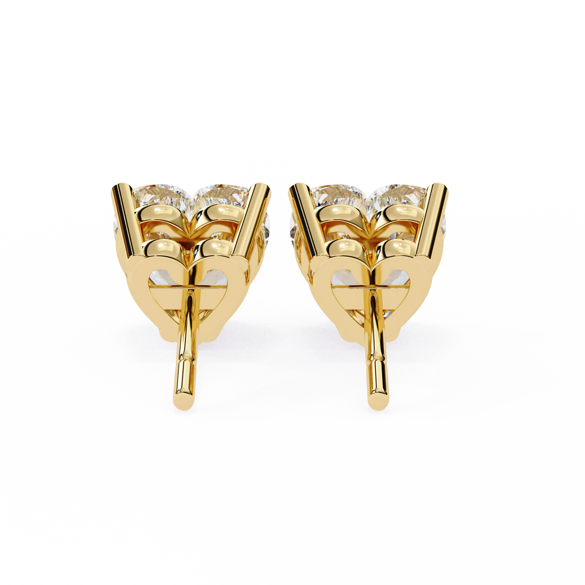 Eternal Heart-Cut Stud Earrings