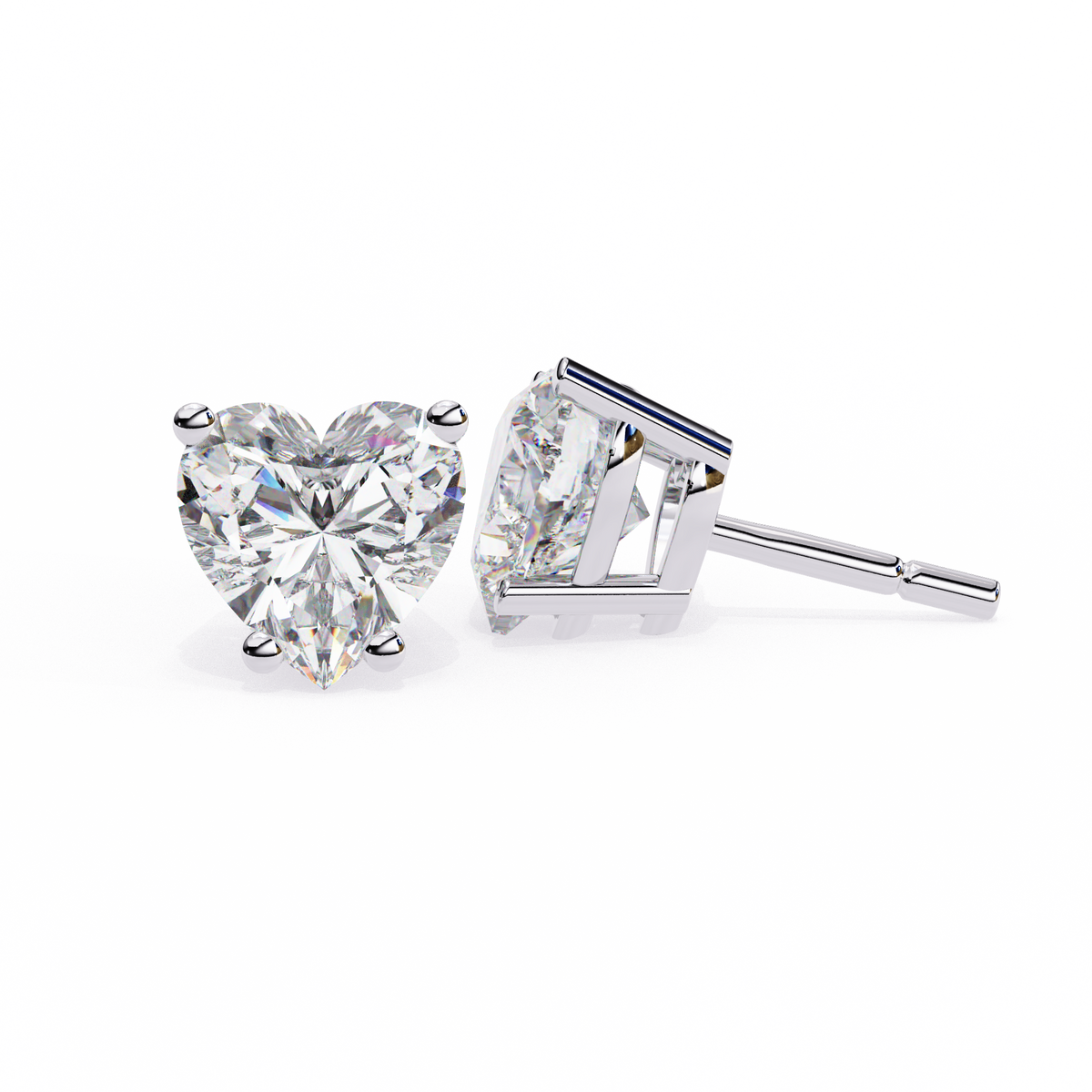 Eternal Heart-Cut Stud Earrings