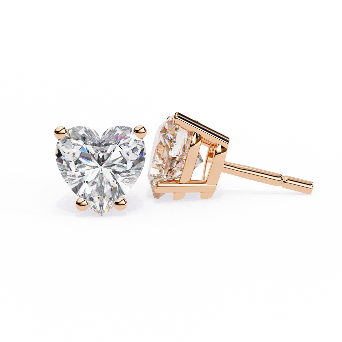 Eternal Heart-Cut Stud Earrings