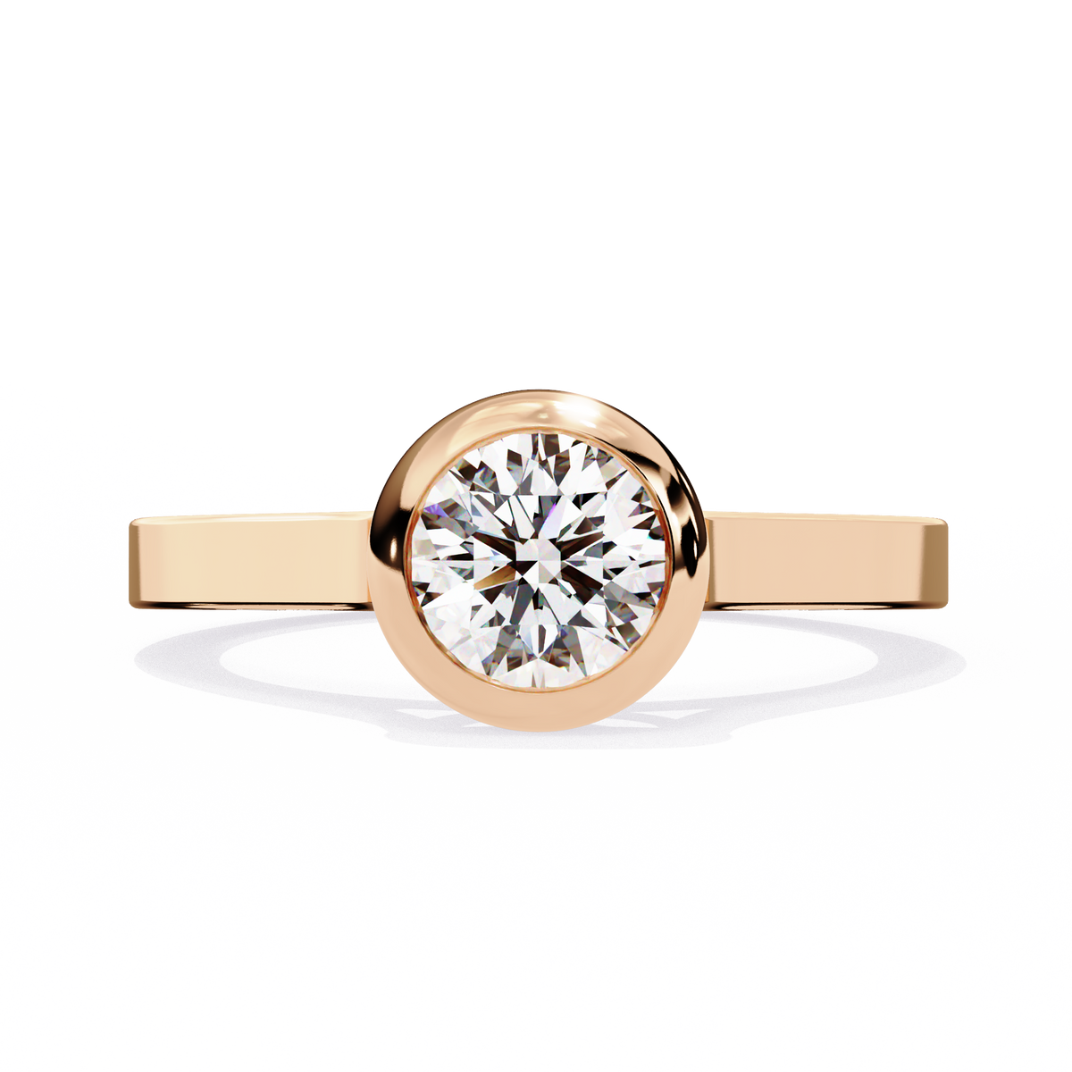 Round Brilliant Bezel-Set Diamond Ring