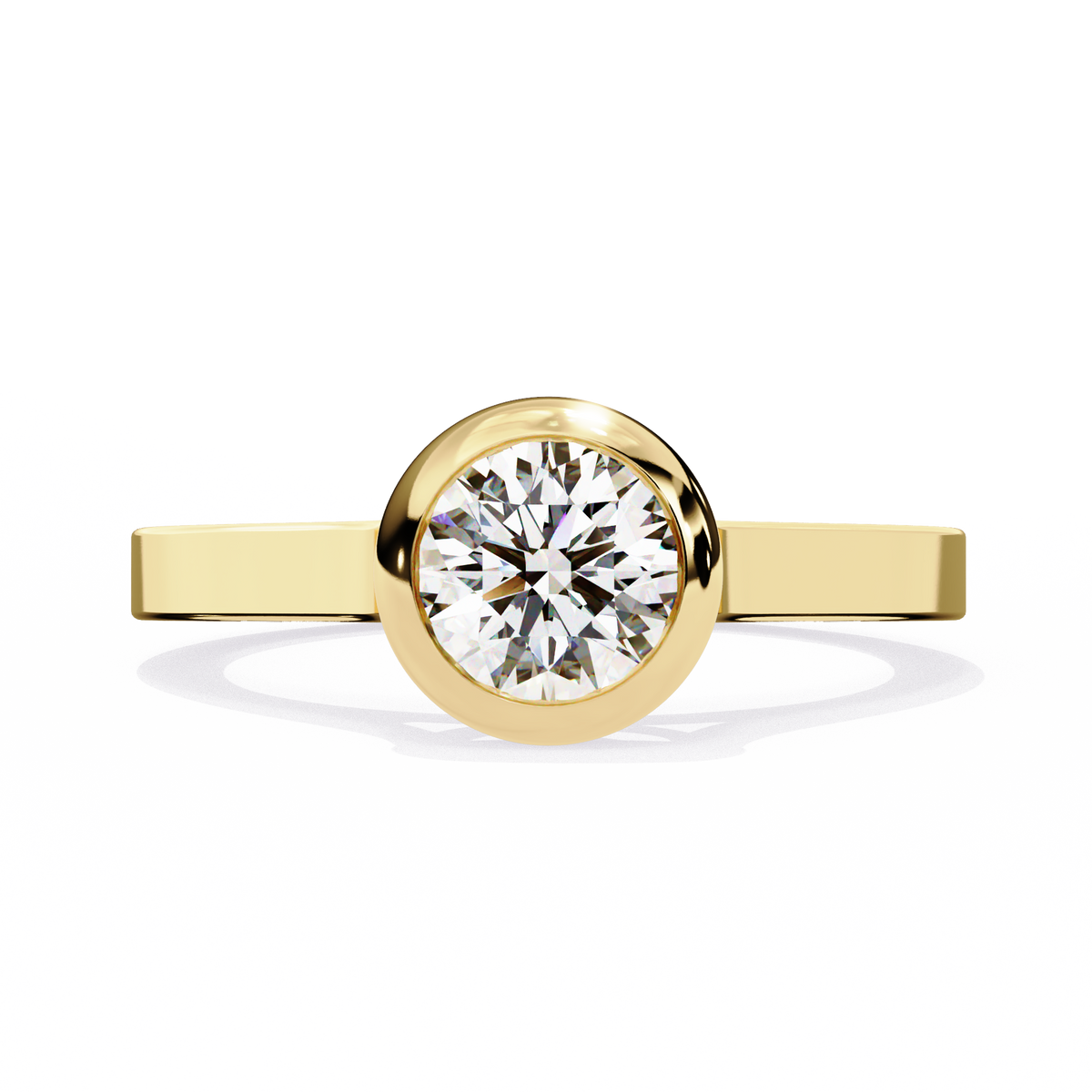 Round Brilliant Bezel-Set Diamond Ring