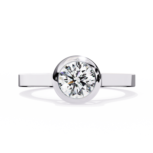 Round Brilliant Bezel-Set Diamond Ring