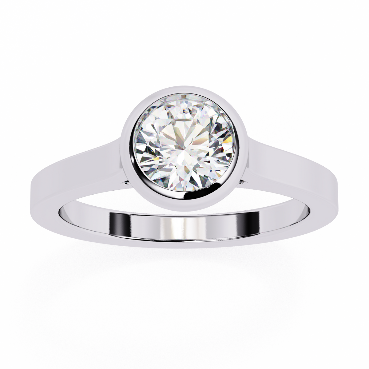 Round Brilliant Bezel-Set Diamond Ring