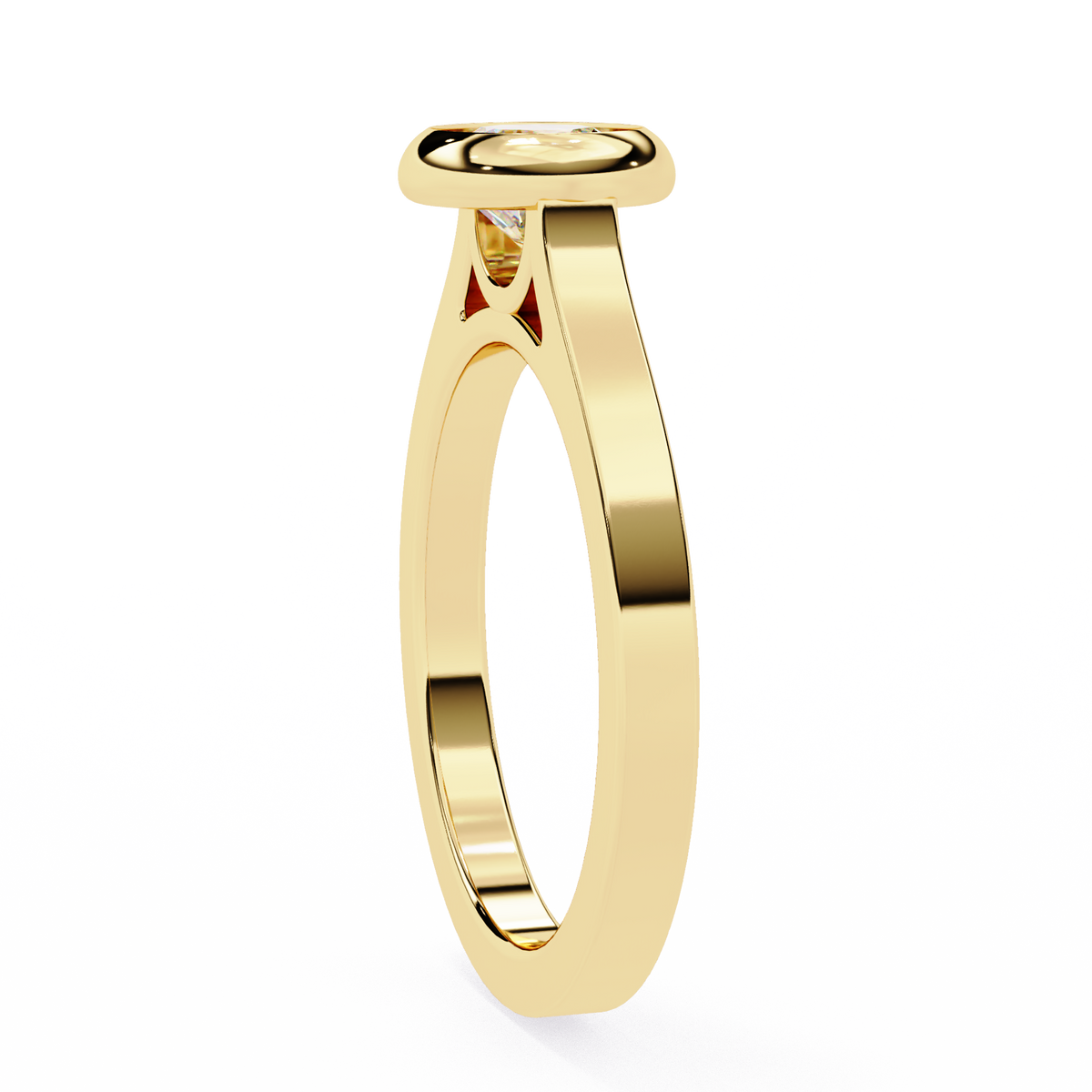 Round Brilliant Bezel-Set Diamond Ring