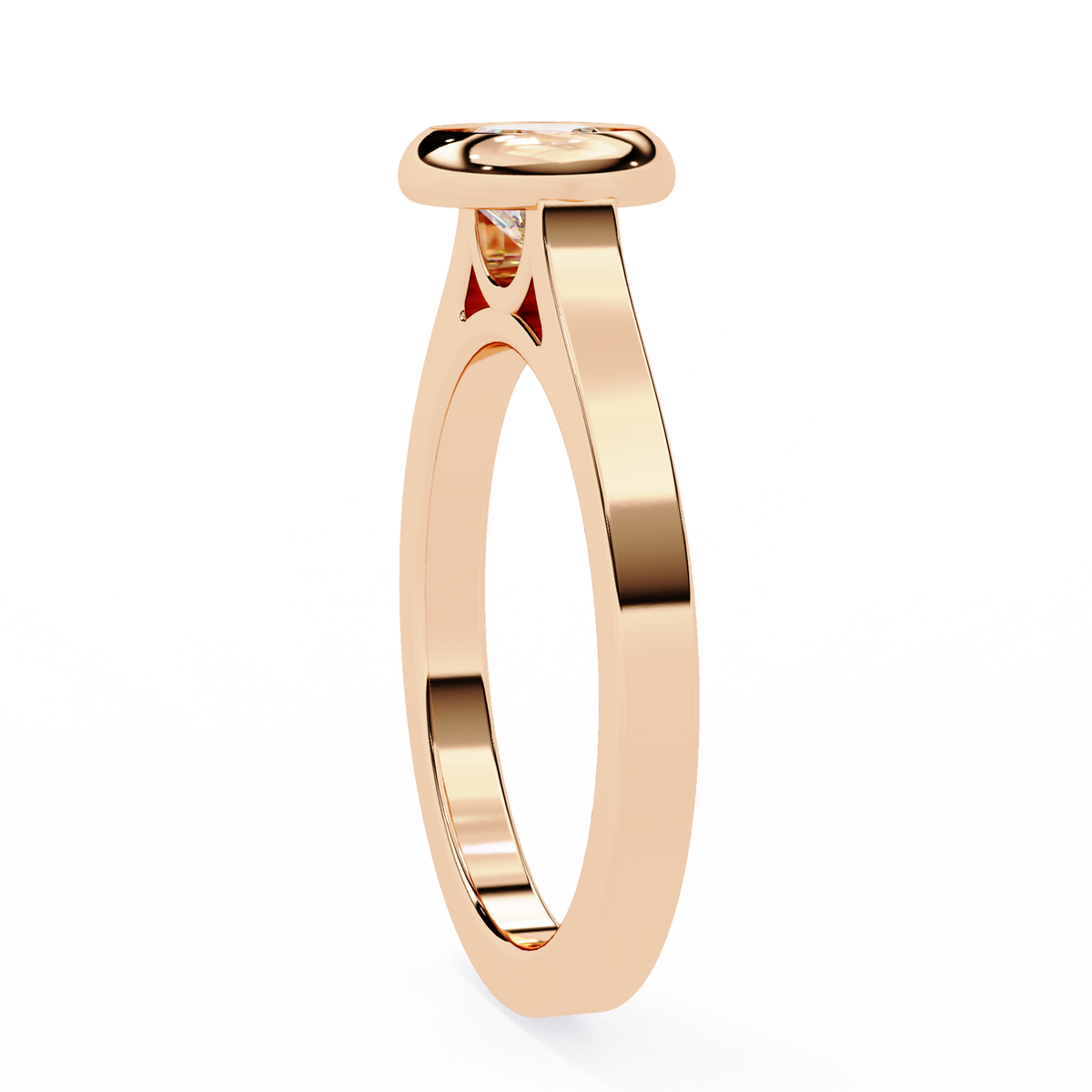 Round Brilliant Bezel-Set Diamond Ring
