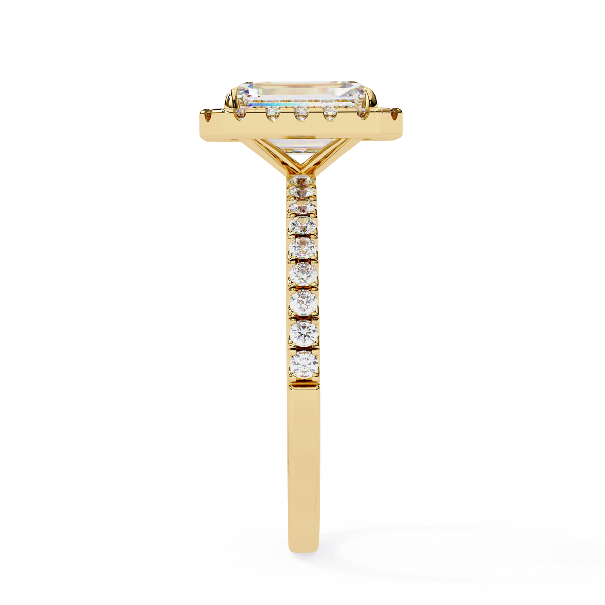 Emerald Éclat Halo Ring