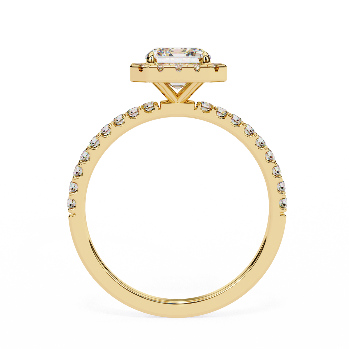 Emerald Éclat Halo Ring