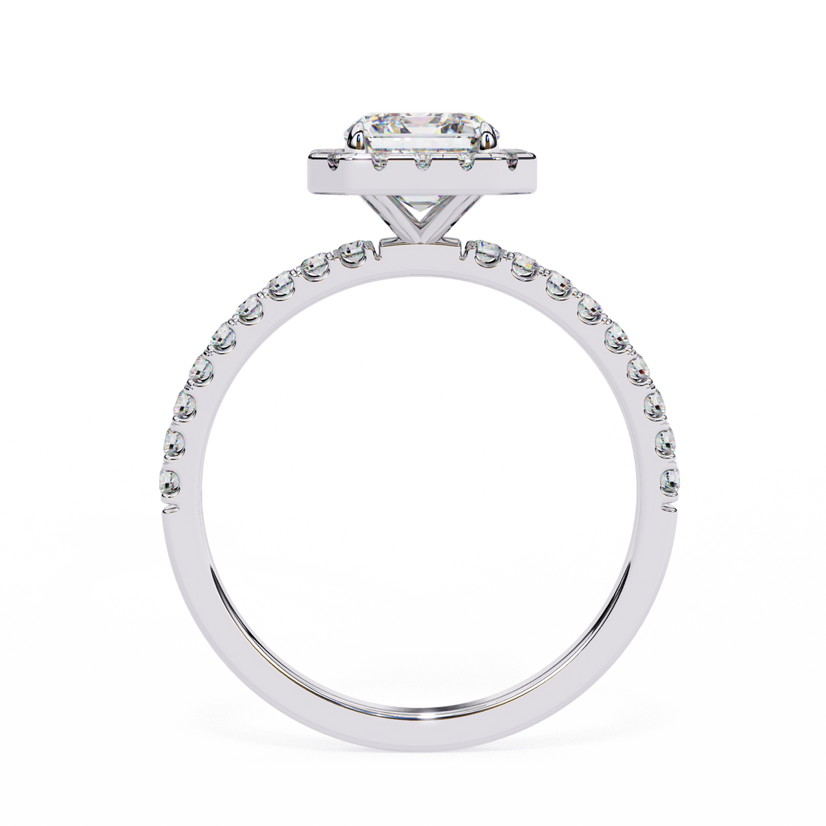 Emerald Éclat Halo Ring