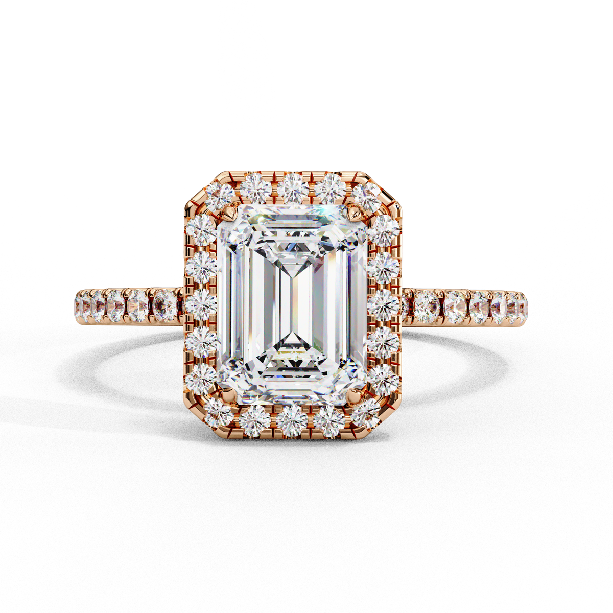 Emerald Éclat Halo Ring