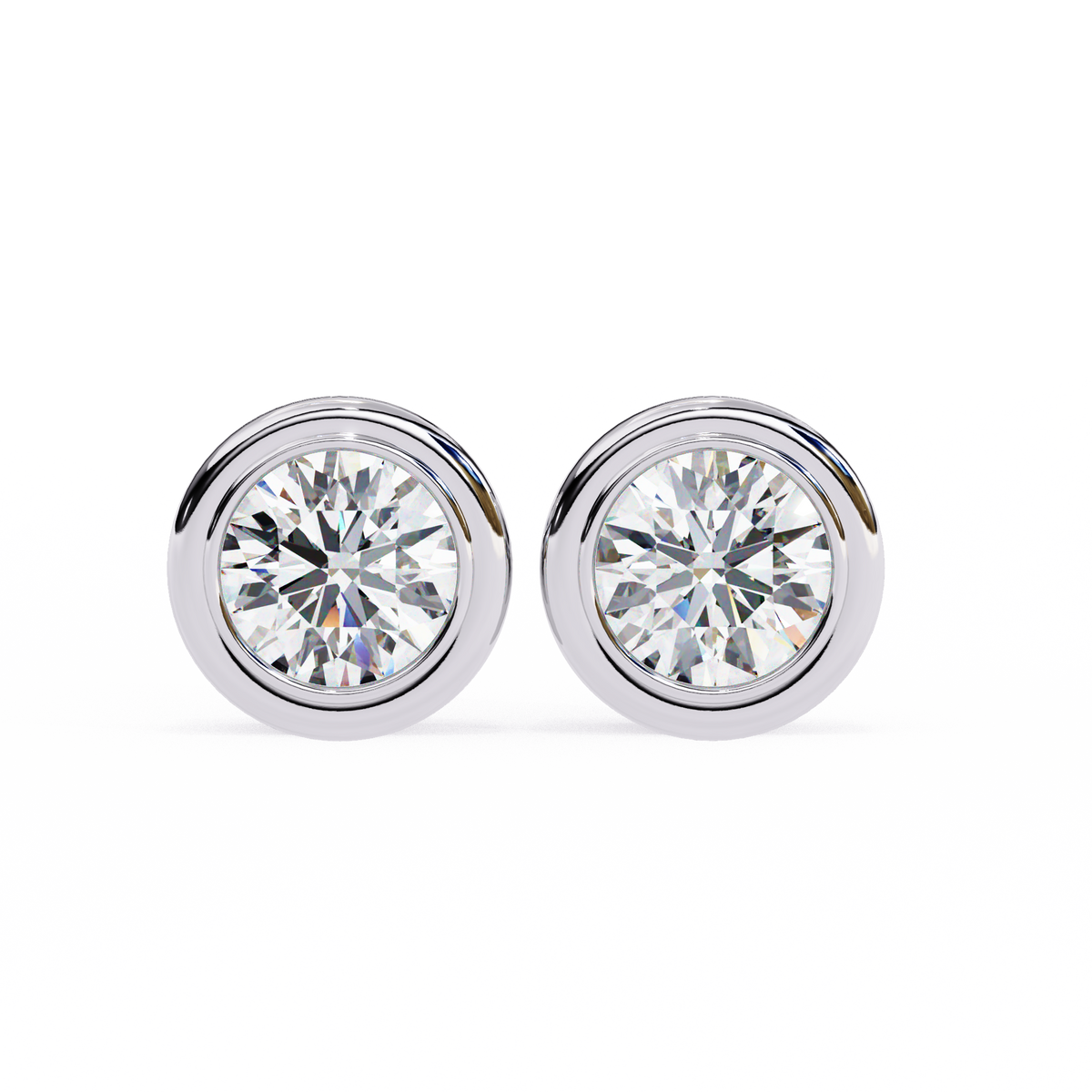 Classic Halo Bezel Stud Earrings