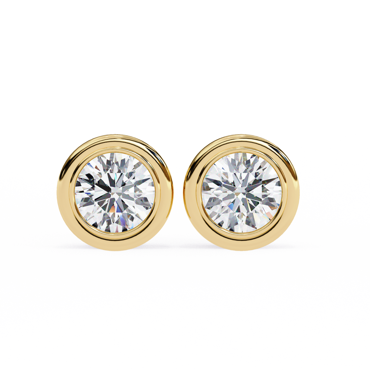 Classic Halo Bezel Stud Earrings