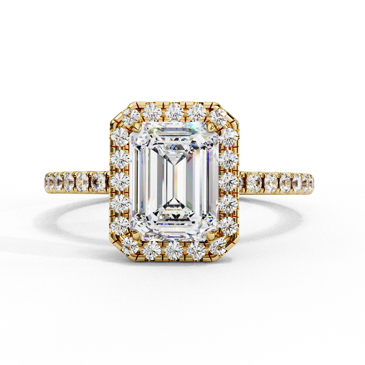 Emerald Éclat Halo Ring