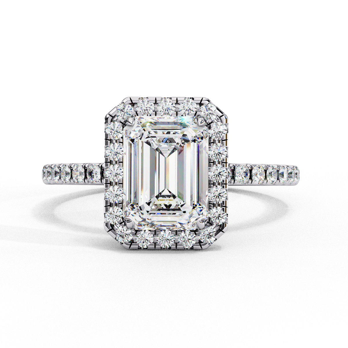 Emerald Éclat Halo Ring