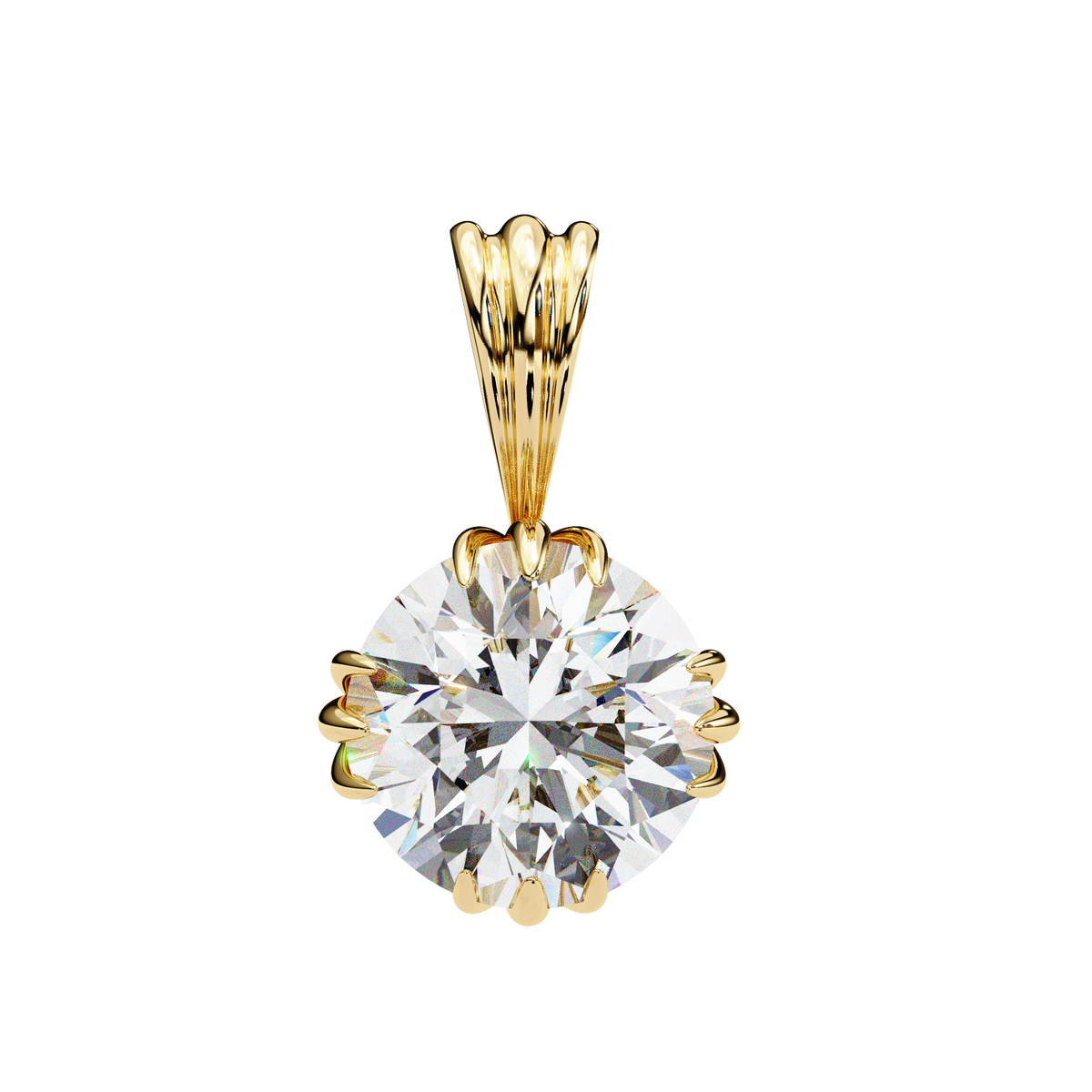 Solenne Round Brilliant Diamond Pendant