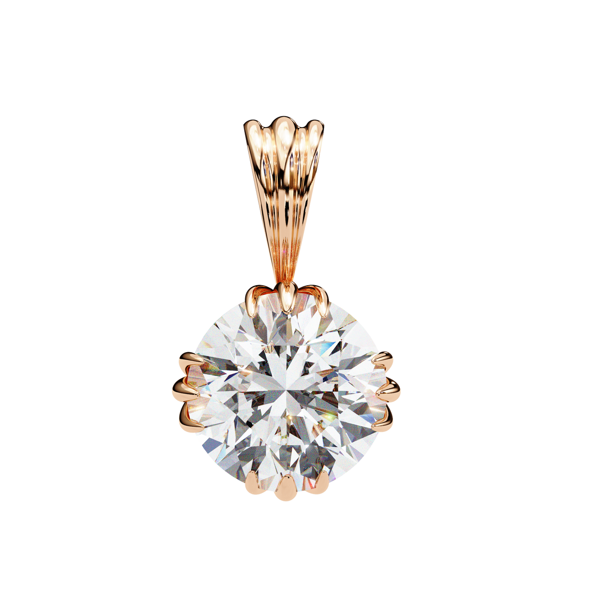 Solenne Round Brilliant Diamond Pendant