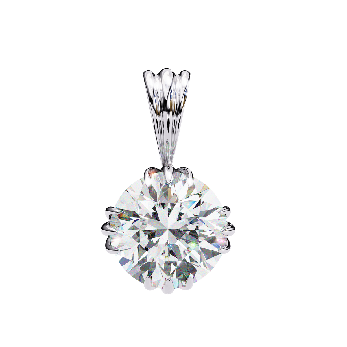 Solenne Round Brilliant Diamond Pendant