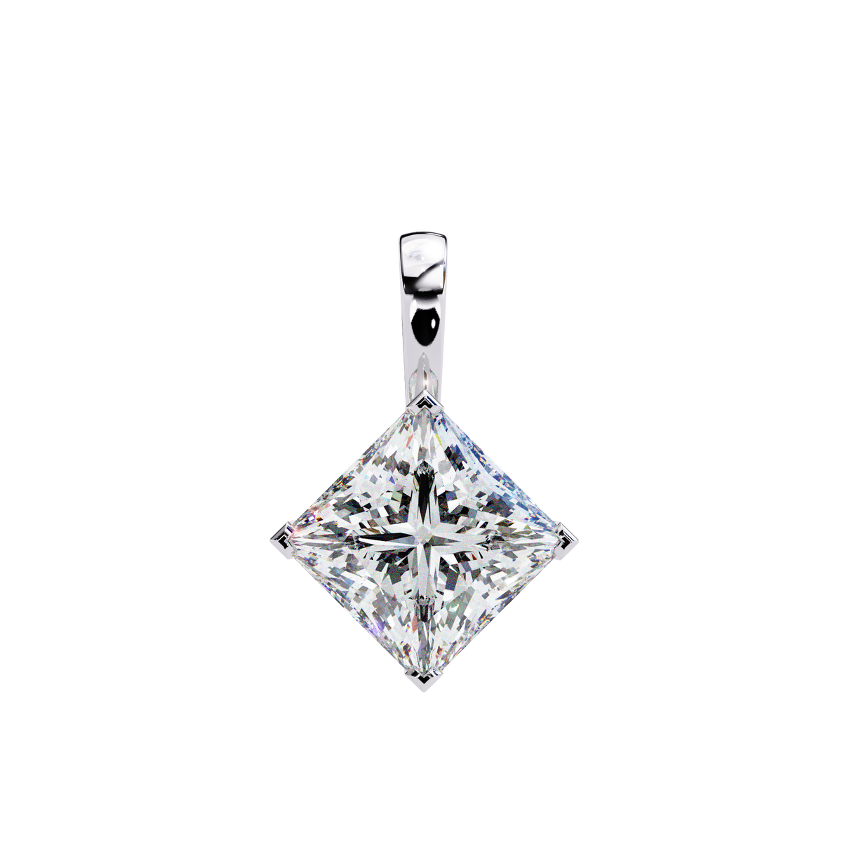 Elara Princess-Cut Diamond Pendant