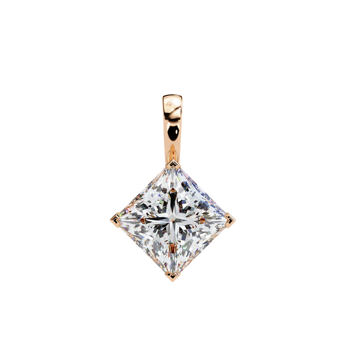 Elara Princess-Cut Diamond Pendant