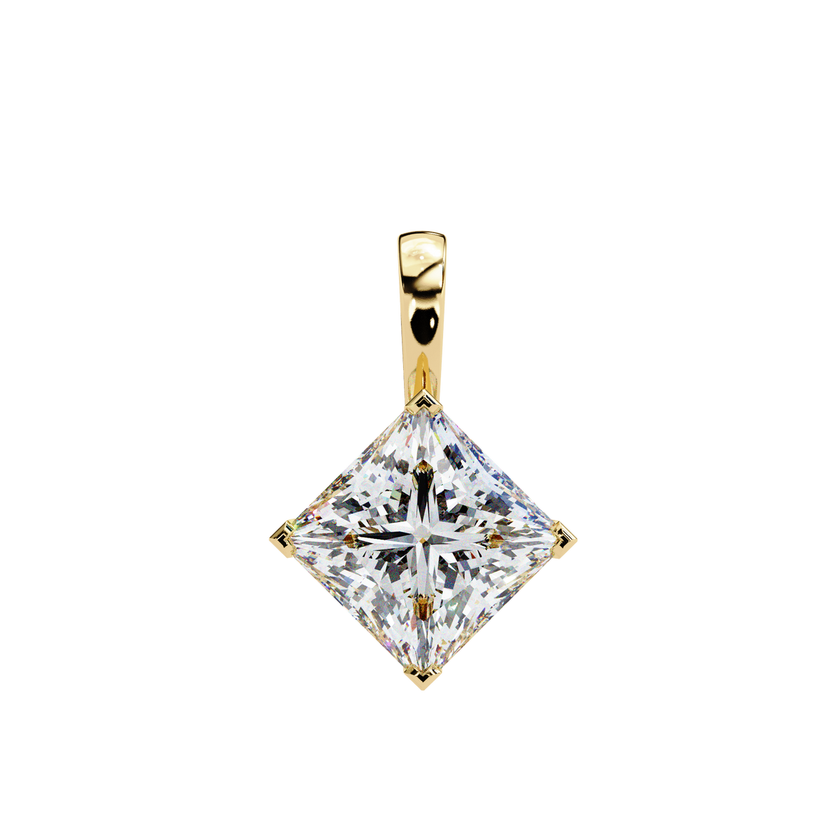 Elara Princess-Cut Diamond Pendant