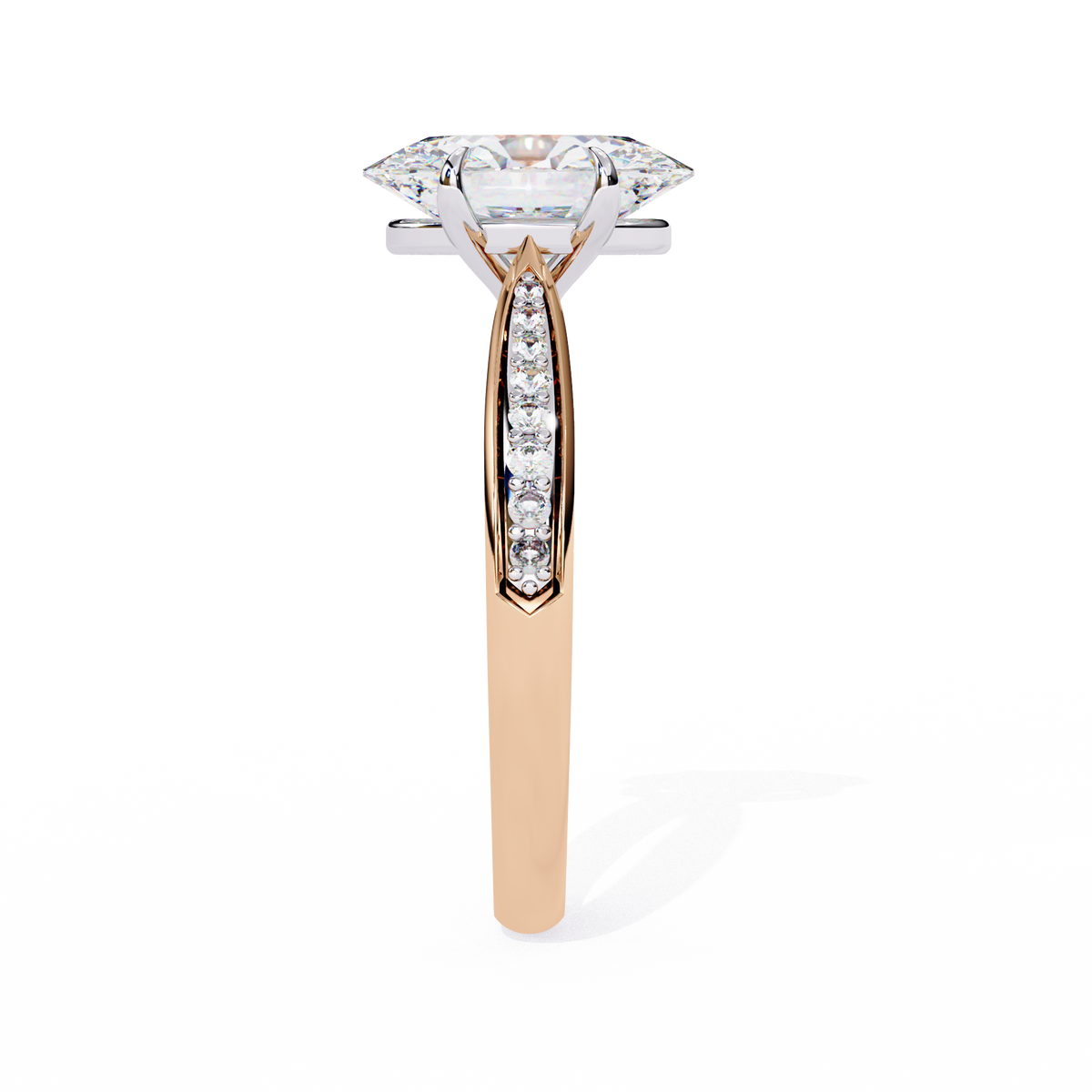 Oval-Cut Pavé Diamond Engagement Ring