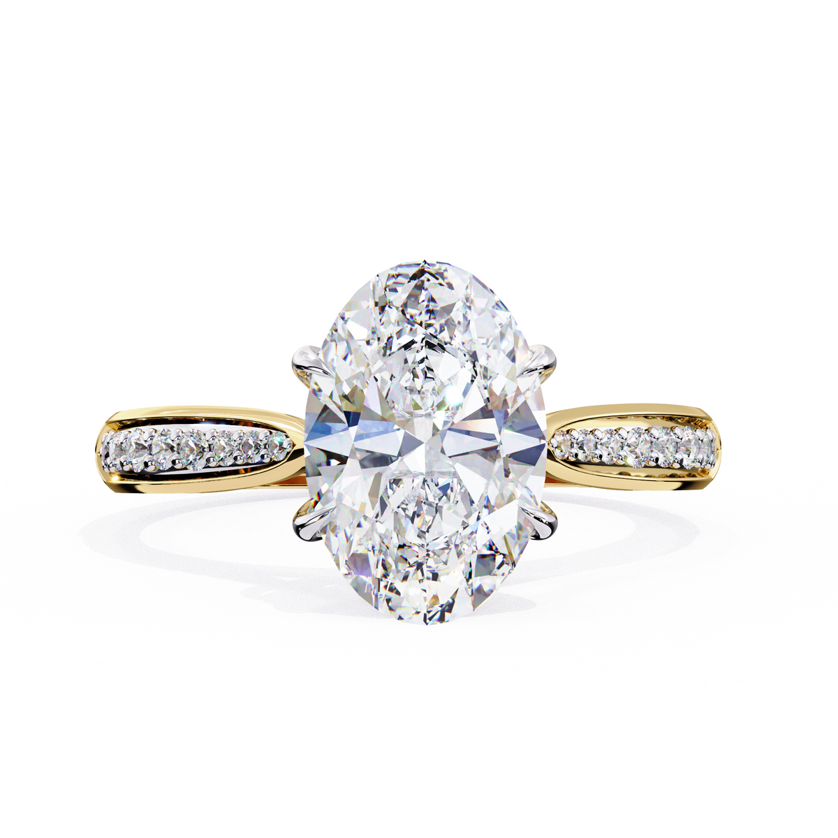 Oval-Cut Pavé Diamond Engagement Ring