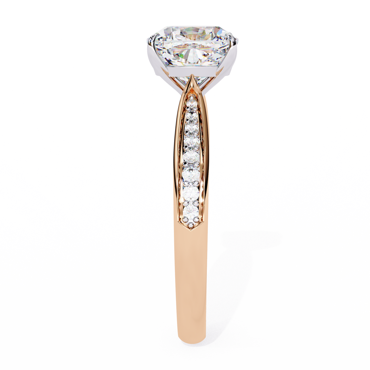 Cushion-Cut Pavé Diamond Engagement Ring