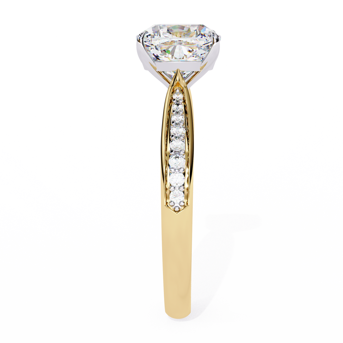 Cushion-Cut Pavé Diamond Engagement Ring