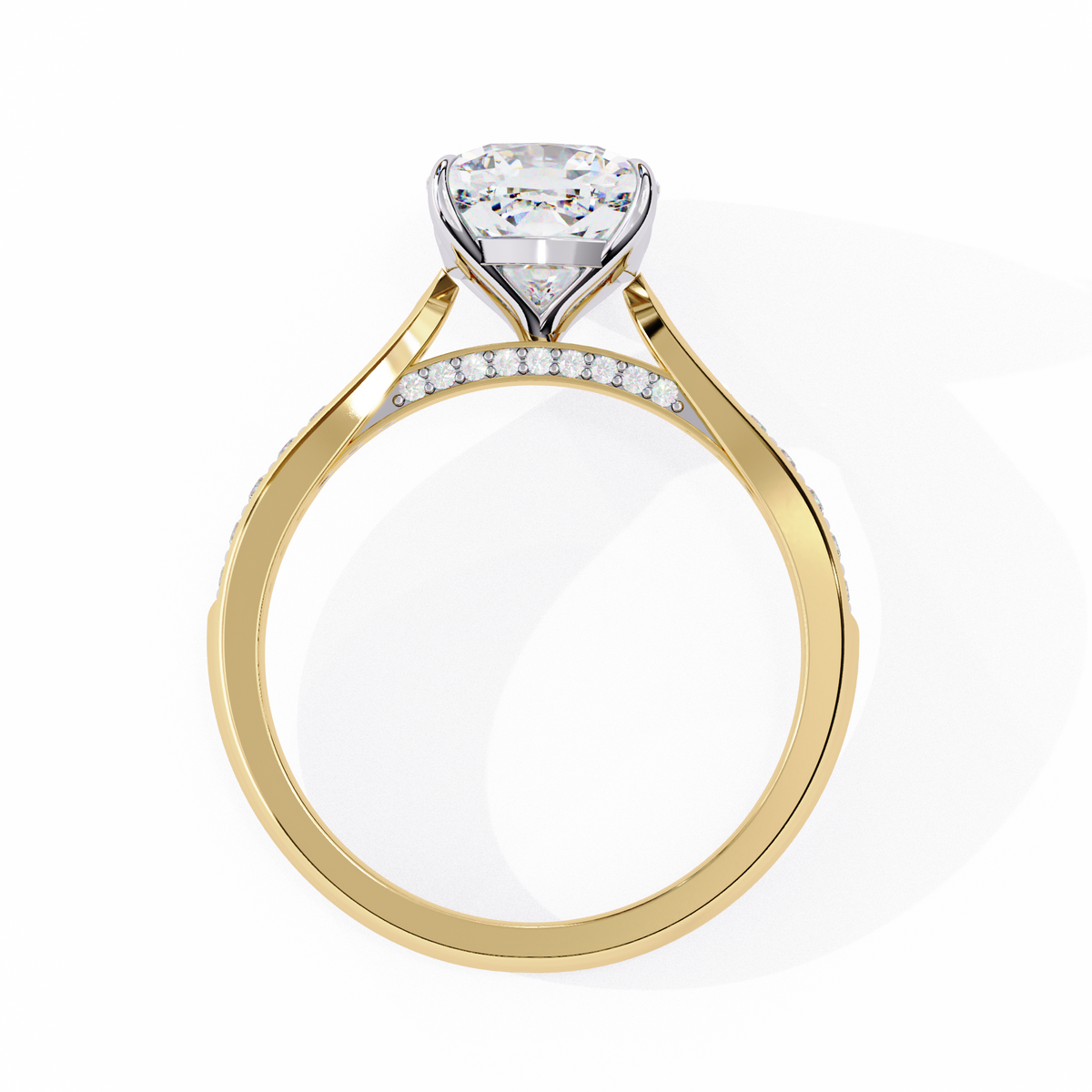 Cushion-Cut Pavé Diamond Engagement Ring