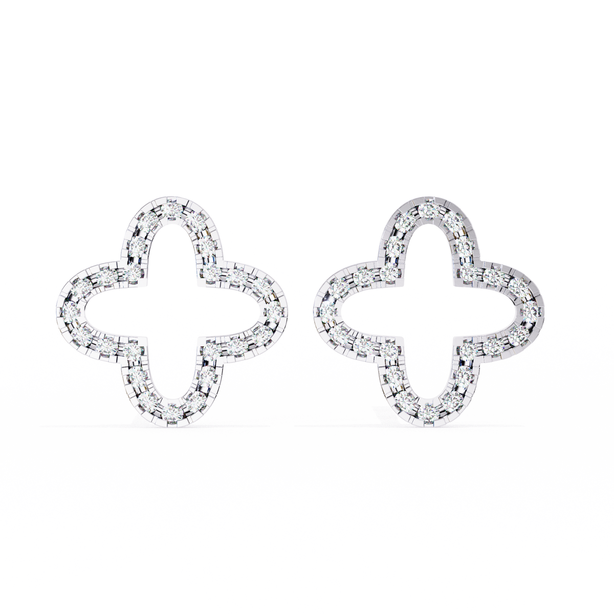 Celestial Clover Pavé Stud Earrings