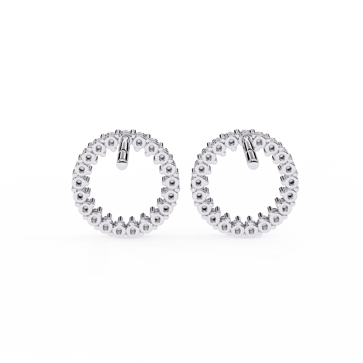 Round Brilliant Diamond Hoop Earrings
