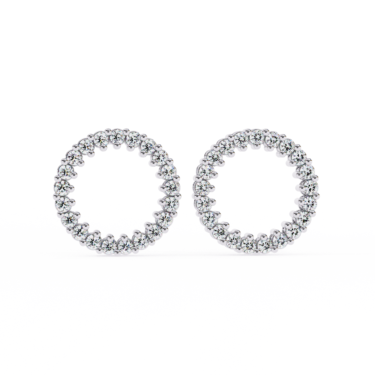 Round Brilliant Diamond Hoop Earrings