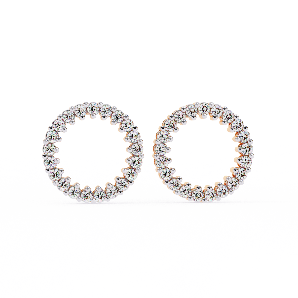 Round Brilliant Diamond Hoop Earrings