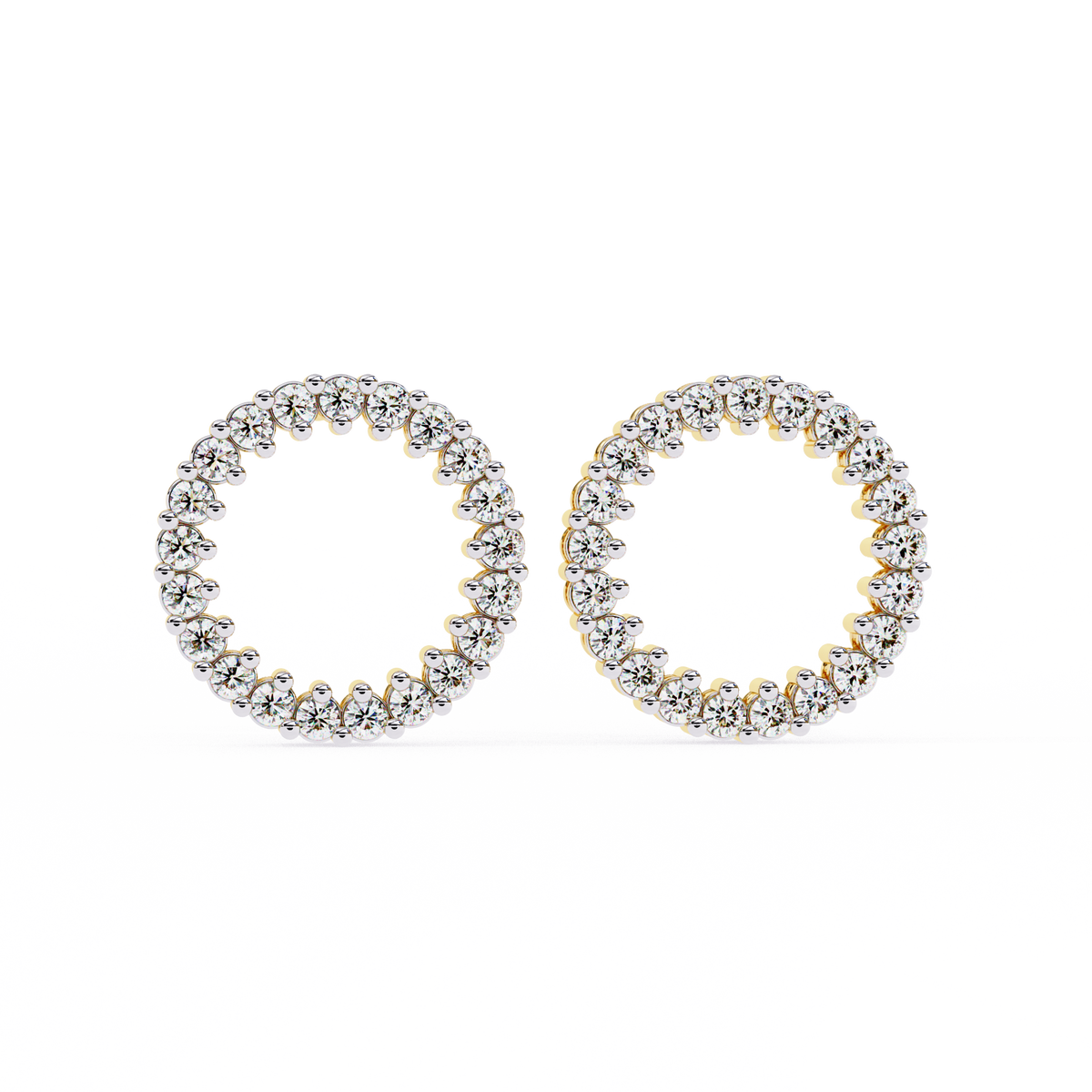Round Brilliant Diamond Hoop Earrings