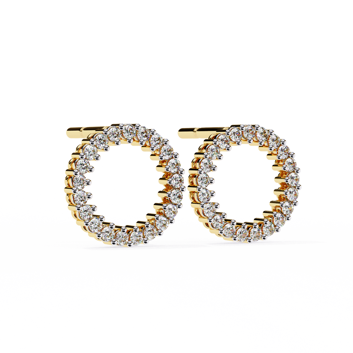 Round Brilliant Diamond Hoop Earrings