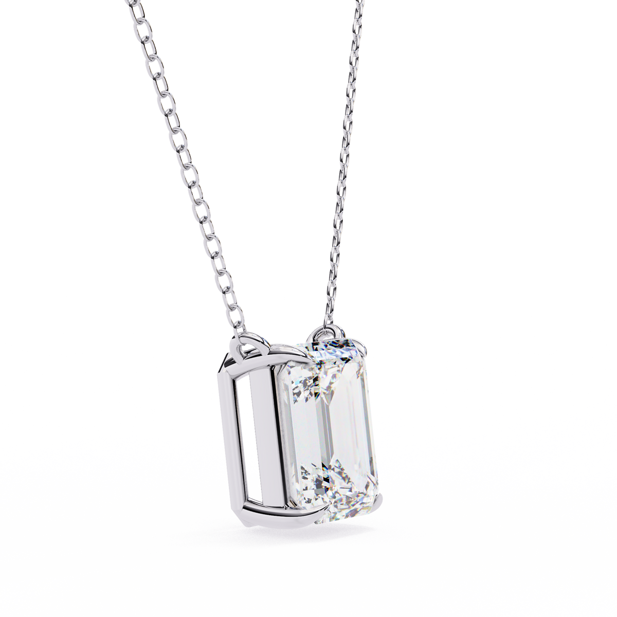 ÉLAN  EMERALD-CUT DIAMOND PENDANT