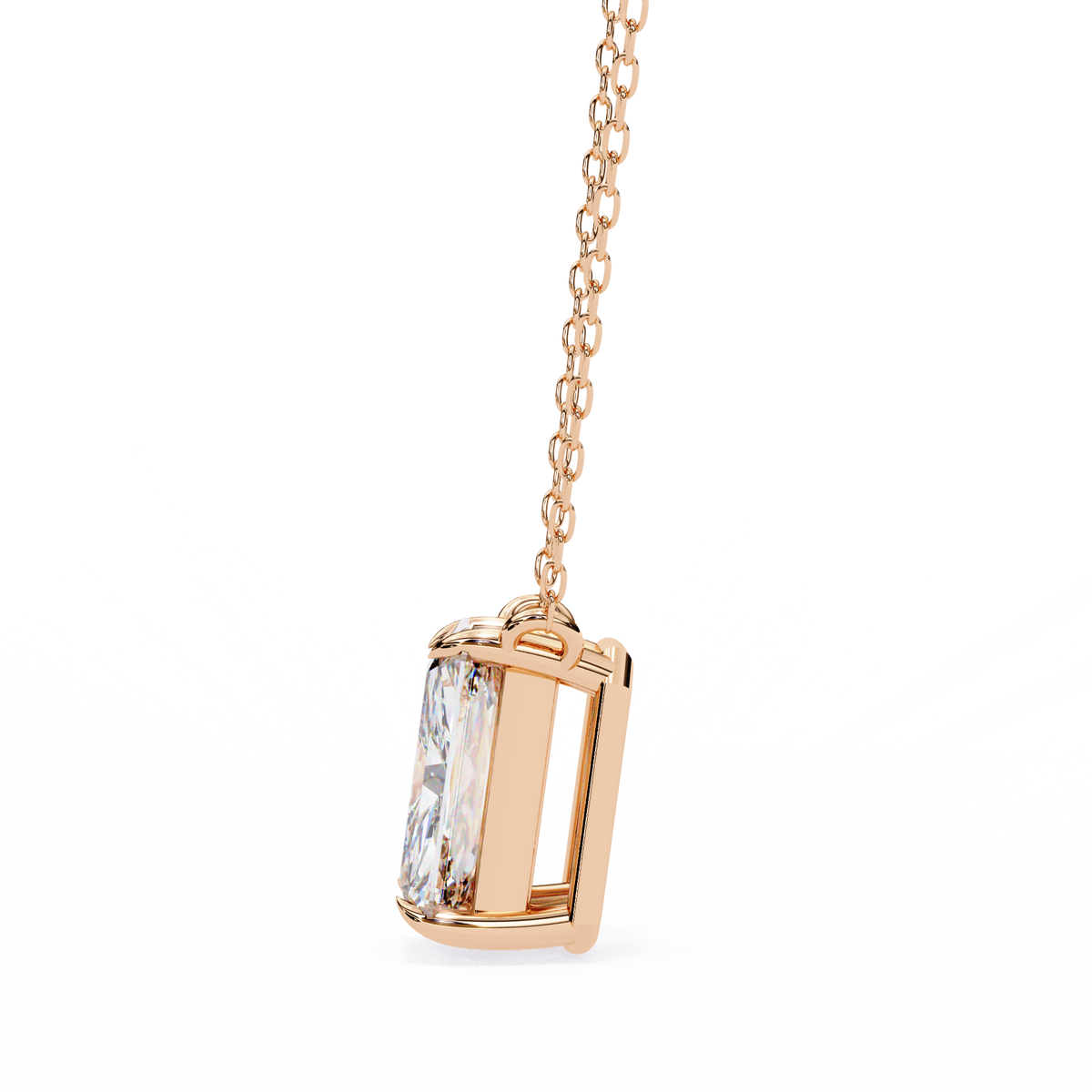 ÉLAN  EMERALD-CUT DIAMOND PENDANT