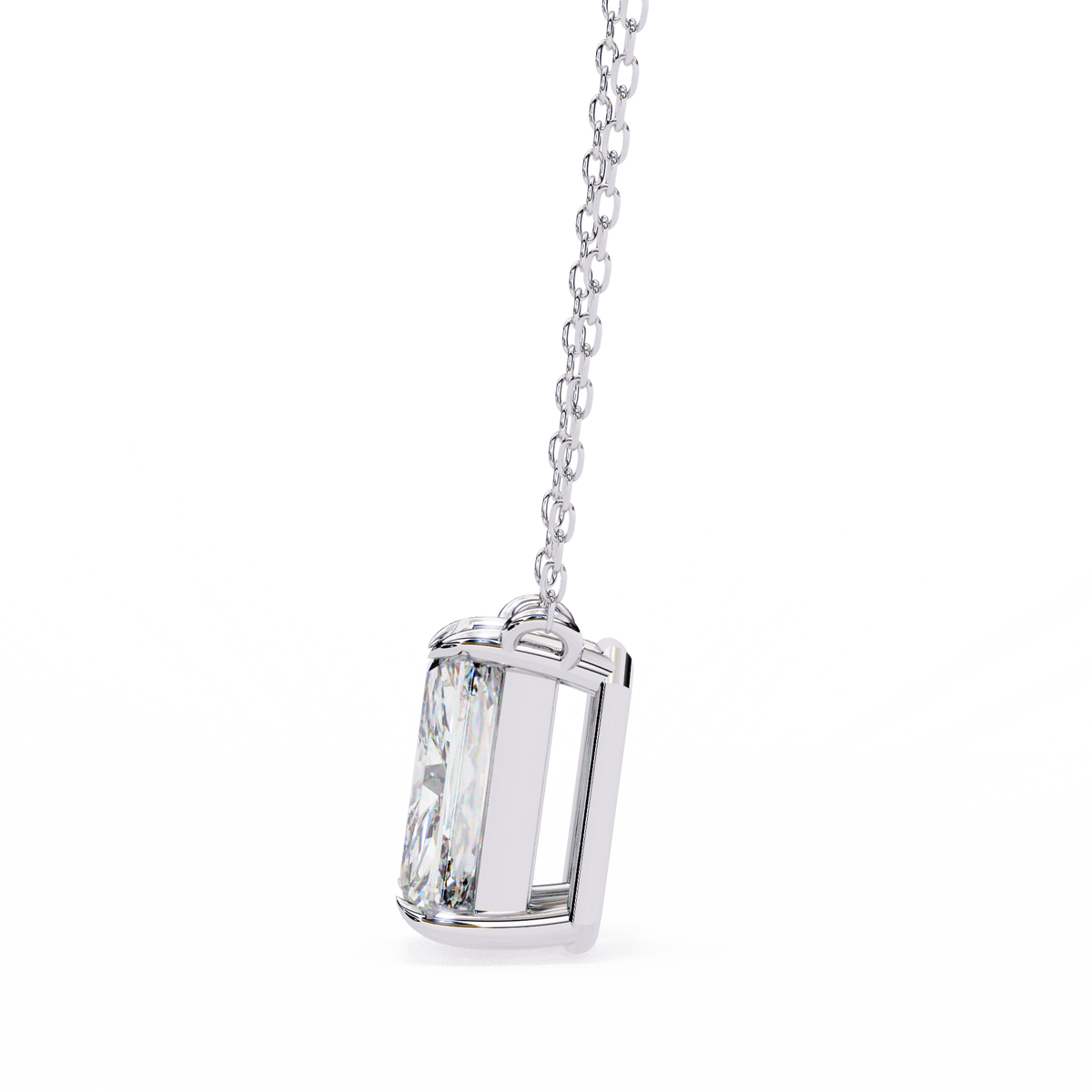 ÉLAN  EMERALD-CUT DIAMOND PENDANT