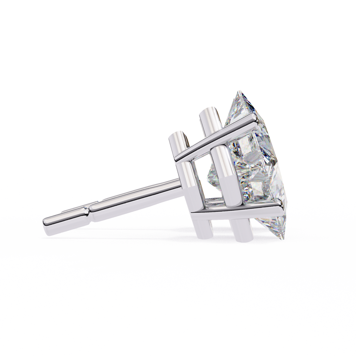 Celestial Princess Cut Stud Earrings