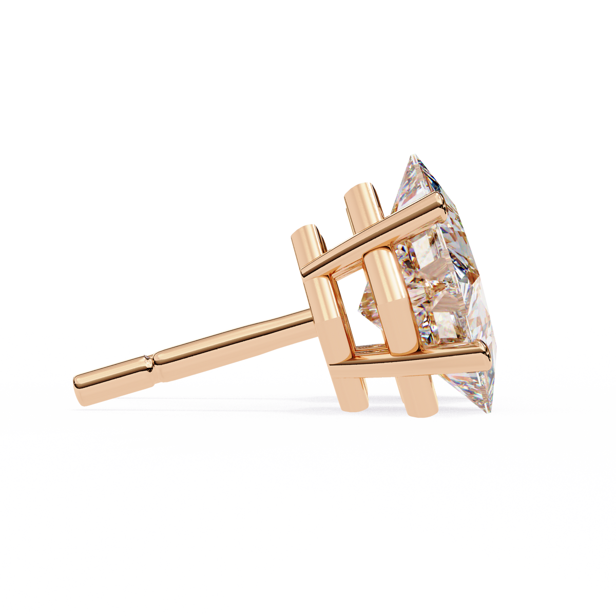 Celestial Princess Cut Stud Earrings
