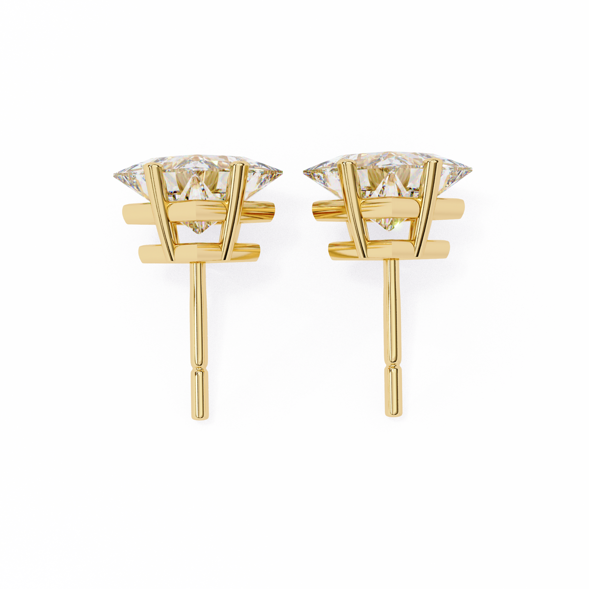 Celestial Princess Cut Stud Earrings
