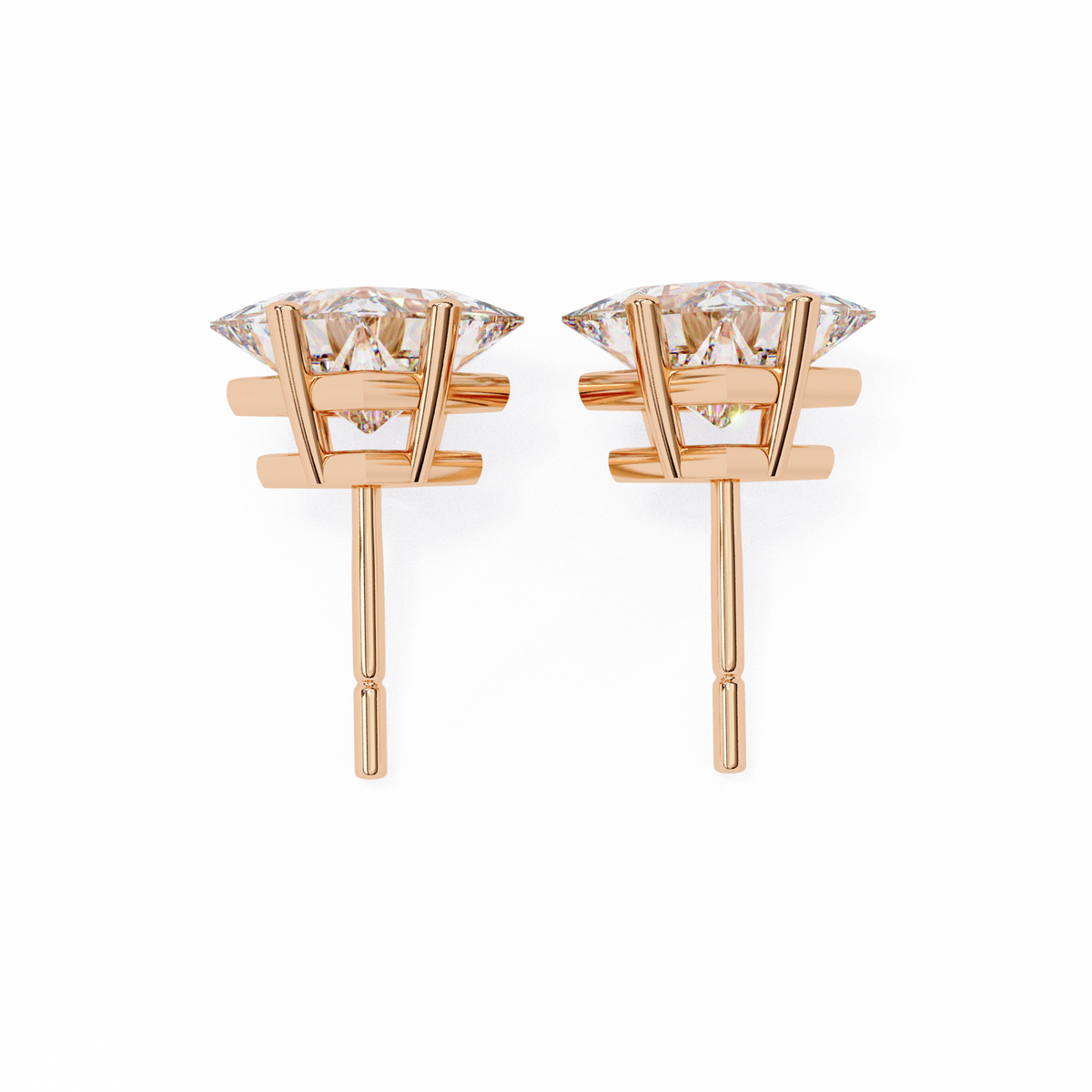Celestial Princess Cut Stud Earrings