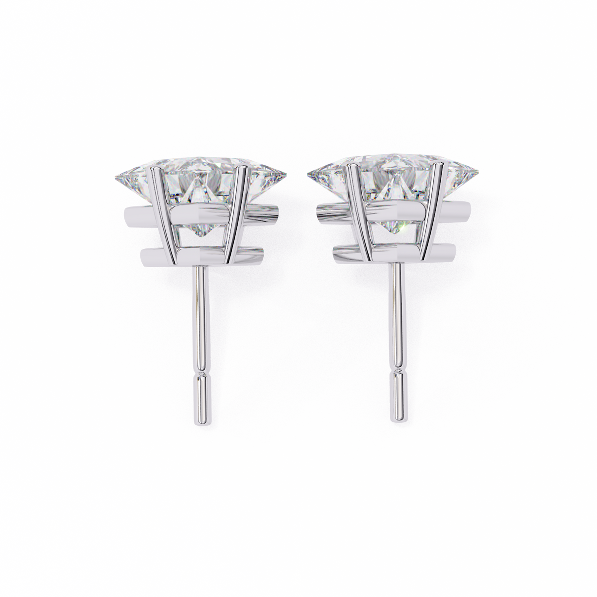 Celestial Princess Cut Stud Earrings