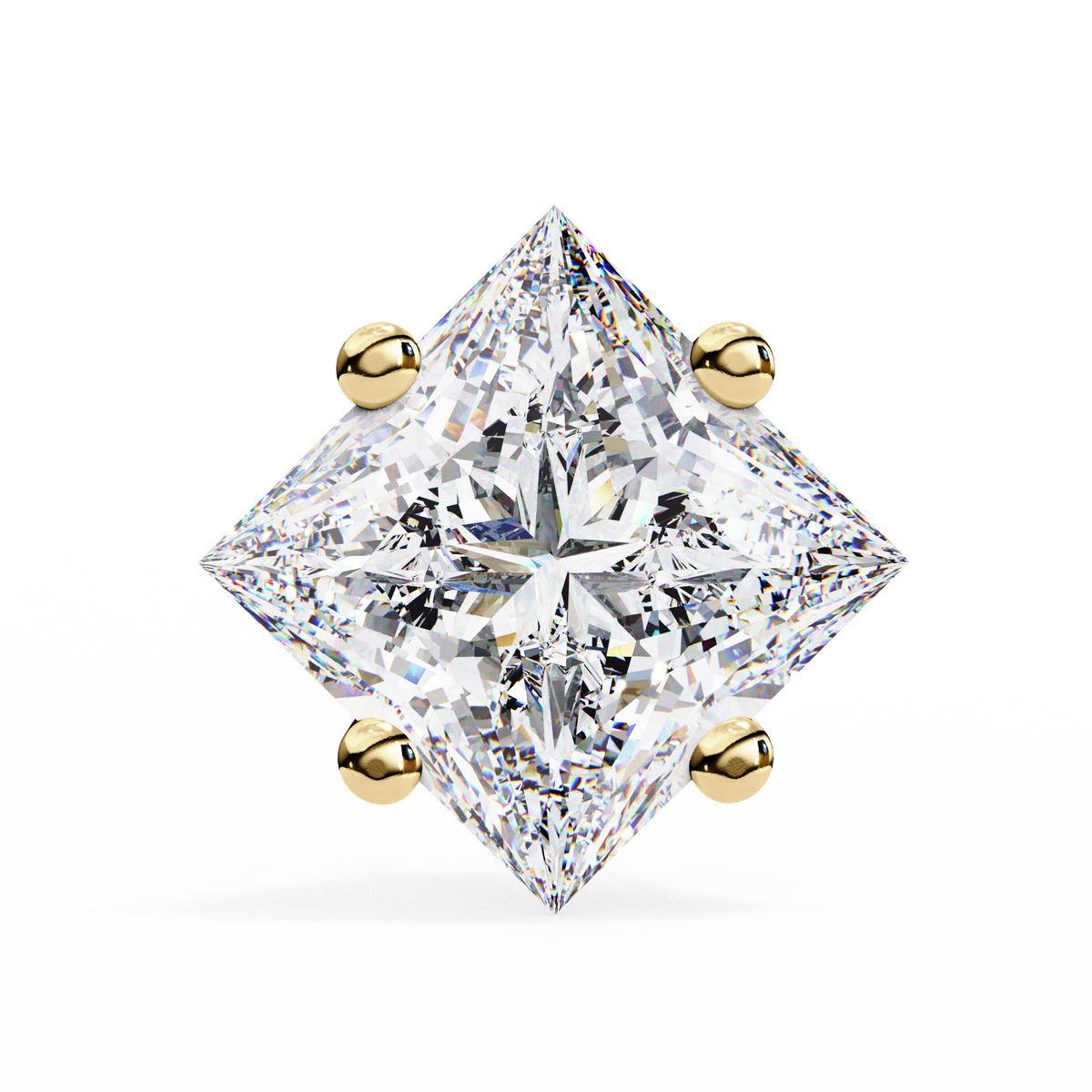 Celestial Princess Cut Stud Earrings
