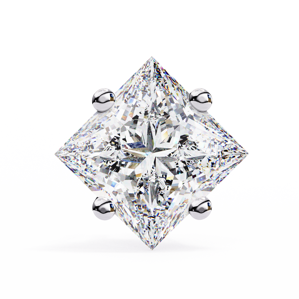 Celestial Princess Cut Stud Earrings