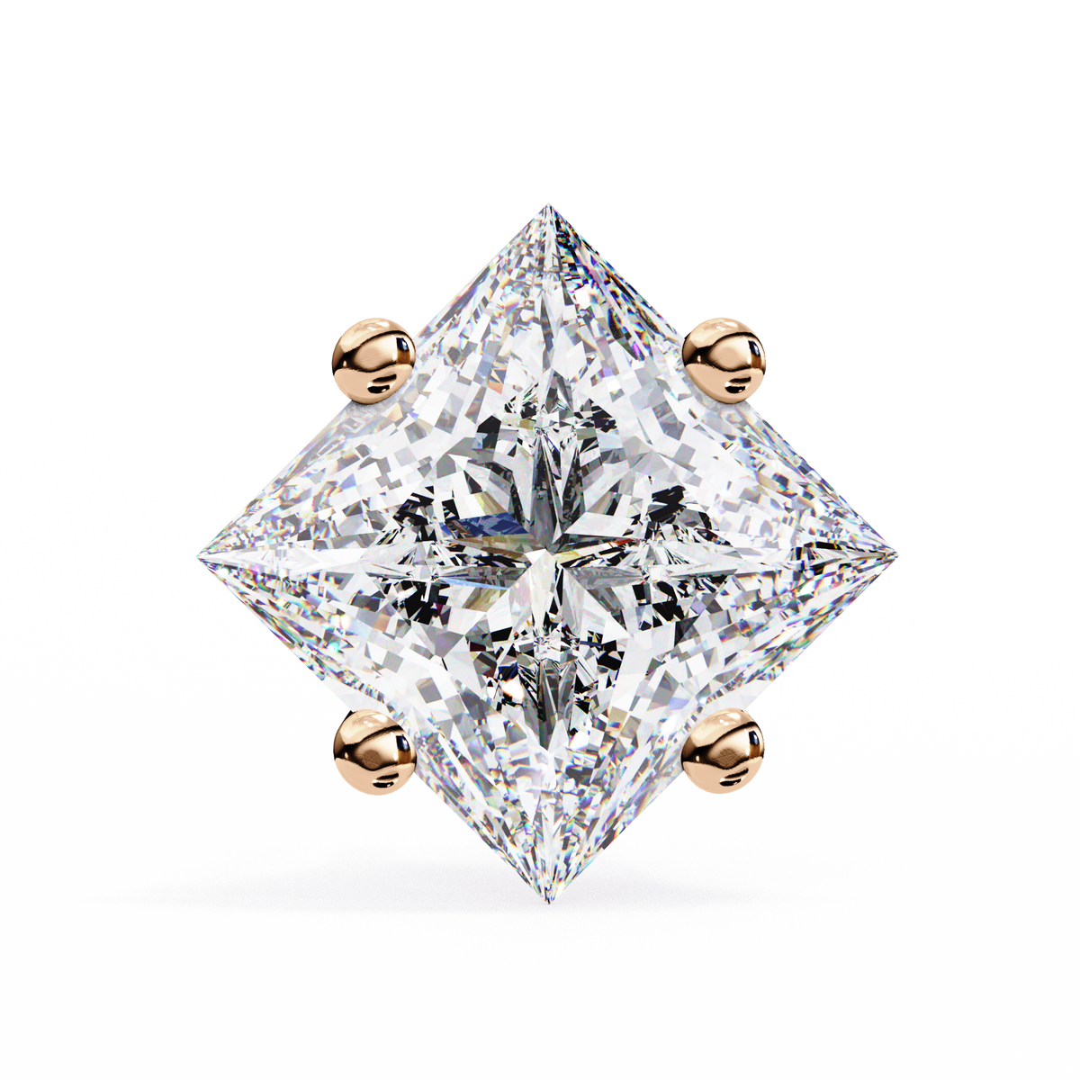 Celestial Princess Cut Stud Earrings