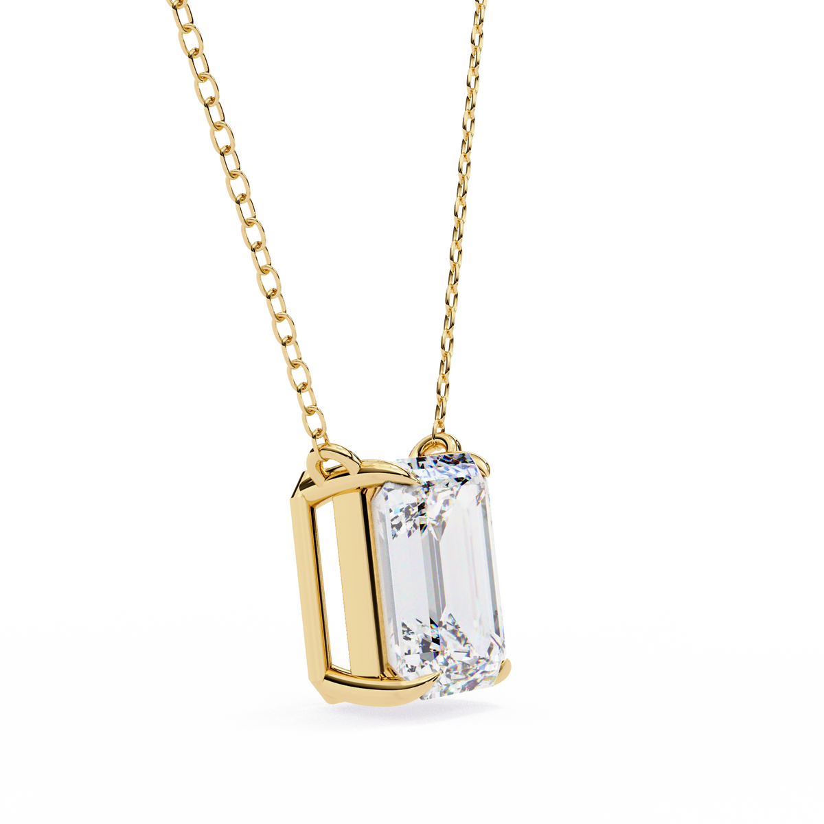 ÉLAN  EMERALD-CUT DIAMOND PENDANT